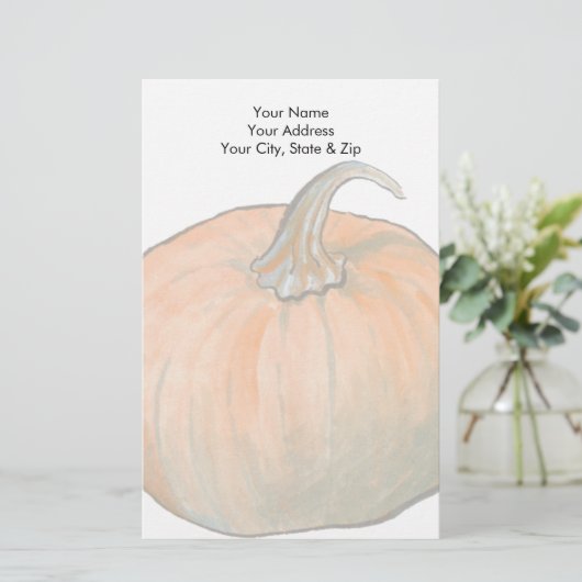 Waterverf Pumpkin Briefpapier (Staand voorkant)