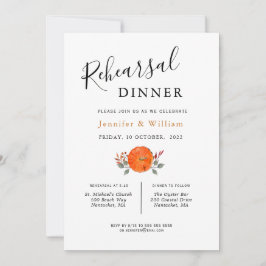 Waterverf Pumpkin bruiloft Rehearsal Dinner Aankondiging
