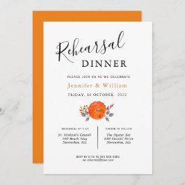 Waterverf Pumpkin bruiloft Rehearsal Dinner Aankondiging
