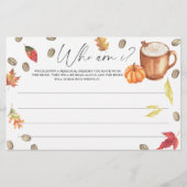 Waterverf Pumpkin Coffee Wie ben ik spel Briefpapier (Voorkant)