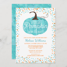 Waterverf Pumpkin Confetti Herfst Boy Baby shower
