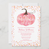 Waterverf Pumpkin Confetti Herfst Girl Baby shower Kaart (Voorkant)