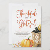 Waterverf Pumpkin Cornucopia Thanksgiving Poem Feestdagenkaart (Voorkant)