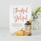 Waterverf Pumpkin Cornucopia Thanksgiving Poem Feestdagenkaart (Staand voorkant)