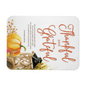 Waterverf Pumpkin Cornucopia Thanksgiving Poem Magneet (Horizontaal)