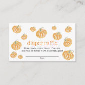 Waterverf Pumpkin Diaper Raffle Ticket Informatiekaartje (Voorkant)