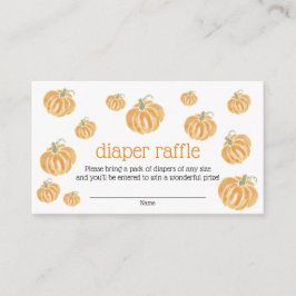Waterverf Pumpkin Diaper Raffle Ticket Informatiekaartje