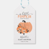 Waterverf Pumpkin & Florals Baby shower Favor Cadeaulabel (Voorkant)