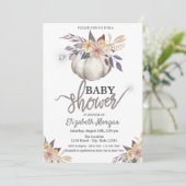 Waterverf Pumpkin Flowers Baby shower Kaart (Staand voorkant)