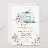 Waterverf Pumpkin Flowers Birthday Kaart (Voorkant)