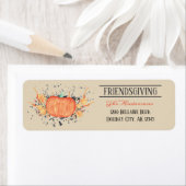 Waterverf Pumpkin Friendsgiving Etiket (Insitu)