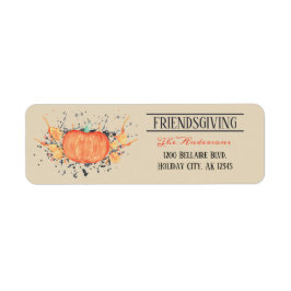 Waterverf Pumpkin Friendsgiving Etiket