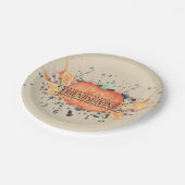 Waterverf Pumpkin Friendsgiving Papieren Bordje (Gekanteld)