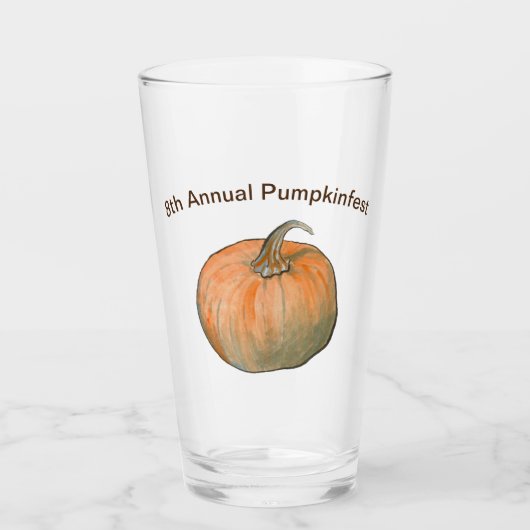 Waterverf Pumpkin Glas (Voorkant)