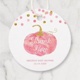 Waterverf Pumpkin Glitter Herfst Girl Baby shower Bedankjes Labels