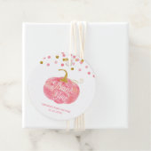 Waterverf Pumpkin Glitter Herfst Girl Baby shower Bedankjes Labels (In situ)