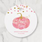 Waterverf Pumpkin Glitter Herfst Girl Baby shower Bedankjes Labels (Voorkant)