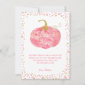 Waterverf Pumpkin Glitter Herfst Girl Baby shower Bedankkaart (Voorkant)