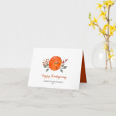 Waterverf Pumpkin Happy Thanksgiving Company Card Kaart (Gele Bloem)