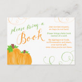Waterverf Pumpkin Herfst Baby shower Boek Informatiekaartje (Voorkant)
