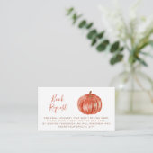 Waterverf Pumpkin Herfst Baby shower Book Request Informatiekaartje (Staand voorkant)