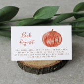 Waterverf Pumpkin Herfst Baby shower Book Request Informatiekaartje
