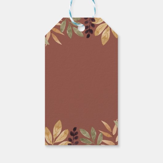 Waterverf Pumpkin Herfst Baby shower Cadeaulabel (Achterkant)