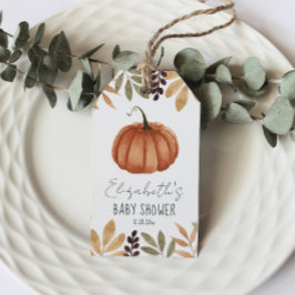 Waterverf Pumpkin Herfst Baby shower Cadeaulabel