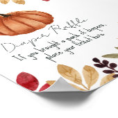 Waterverf Pumpkin Herfst Baby shower Diaper Raffle Poster (Hoek)