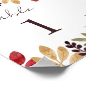 Waterverf Pumpkin Herfst Baby shower Sweets Sign Poster (Hoek)