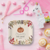 Waterverf Pumpkin-Herfst Gewaardeerd Baby shower Papieren Bordje (Feest)