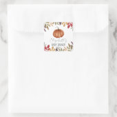 Waterverf Pumpkin-Herfst Gewaardeerd Baby shower Vierkante Sticker (Tas)