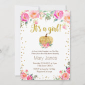 Waterverf Pumpkin Herfst Girl Baby shower Kaart (Voorkant)