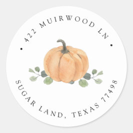 Waterverf Pumpkin-Herfst Ronde Sticker