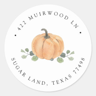 Waterverf Pumpkin-Herfst Ronde Sticker