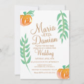 Waterverf Pumpkin Illustratie Greenery Wedding Kaart (Voorkant)