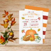 Waterverf Pumpkin Latte en Football Party Kaart
