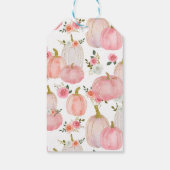 Waterverf Pumpkin Pastel Pink Rose Birthday Cadeaulabel (Achterkant)