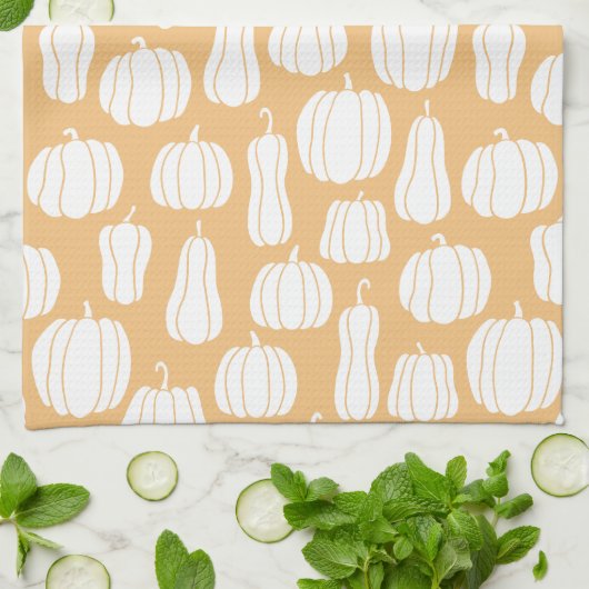 Waterverf Pumpkin Patch Kitchen Towel Theedoek (Gevouwen)