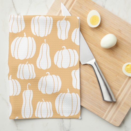 Waterverf Pumpkin Patch Kitchen Towel Theedoek (Quarter Fold)