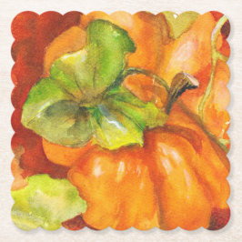 Waterverf Pumpkin Patch Square Paper Onderzetter