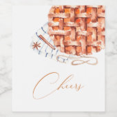 Waterverf Pumpkin Pie Friendsgiving Wijn Etiket (Enkel label)