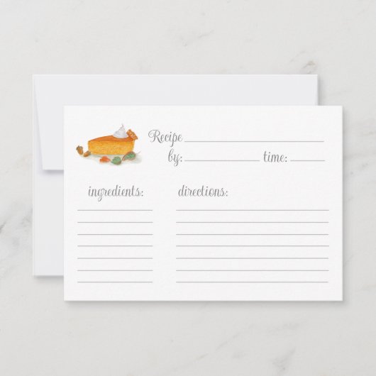 Waterverf Pumpkin Pie Recept (Voorkant)