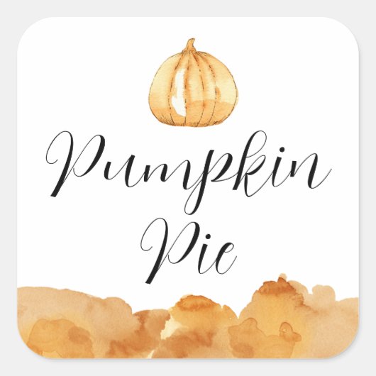 Waterverf Pumpkin Pie Square Sticker (Voorkant)