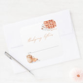 Waterverf Pumpkin Pie Thanksgiving Leftovers Vierkante Sticker (Envelop)