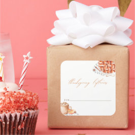 Waterverf Pumpkin Pie Thanksgiving Leftovers Vierkante Sticker