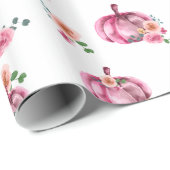 Waterverf Pumpkin Pink Floral Rozen Cadeaupapier (Rol Hoek)