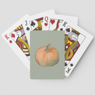 Waterverf Pumpkin Pokerkaarten