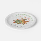 Waterverf Pumpkin Rustic Wood | BABY SHOWER Papieren Bordje (Gekanteld)
