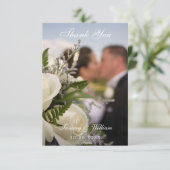 Waterverf Pumpkin Script Weduwfoto Bedankkaart (Staand voorkant)